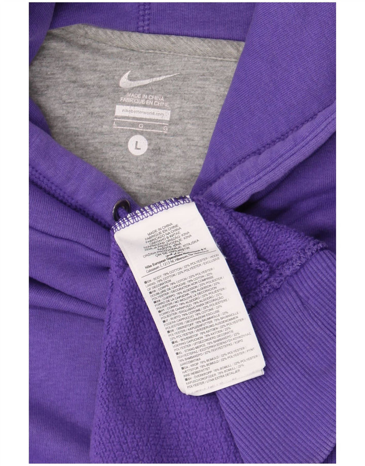 Nike Mens Hoodie Jumper Large Purple Cotton