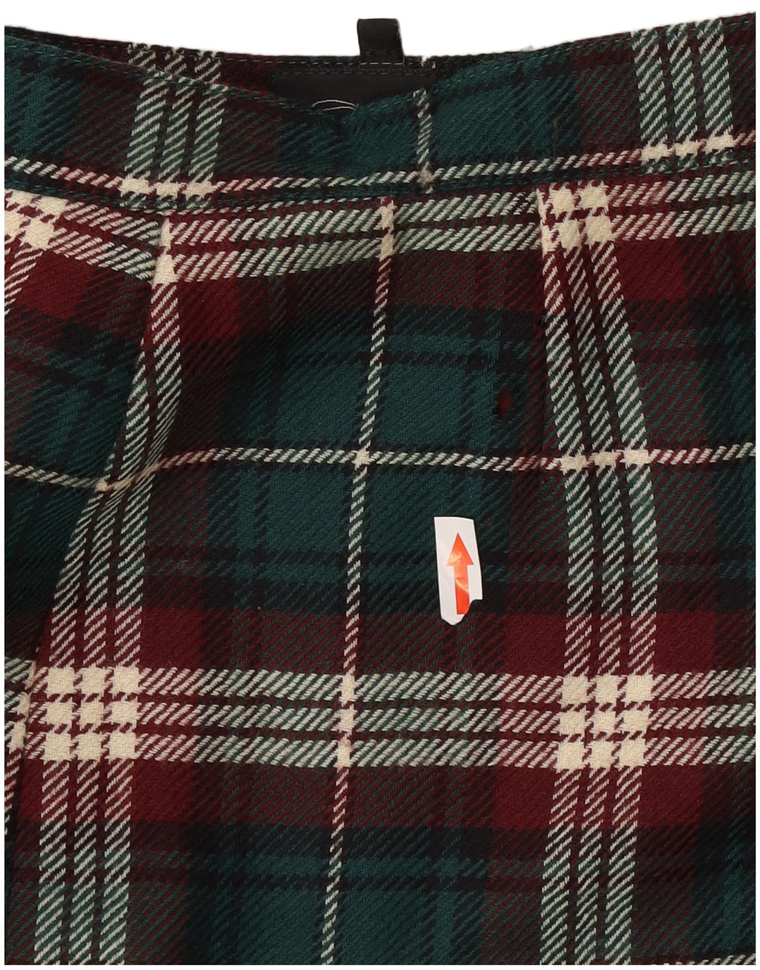 Superior Womens Wrap Skirt IT 42 Medium W28  Green Plaid Wool