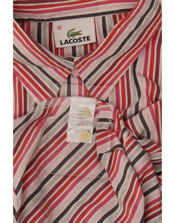 LACOSTE Womens Shirt Size 40 Medium Multicoloured Pinstripe Cotton Vintage Lacoste and Second-Hand Lacoste from Messina Hembry 