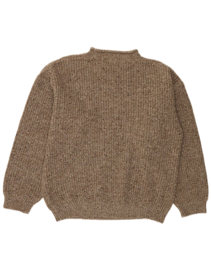 BERTO LUCCI Mens Crew Neck Jumper Sweater XL Grey Striped