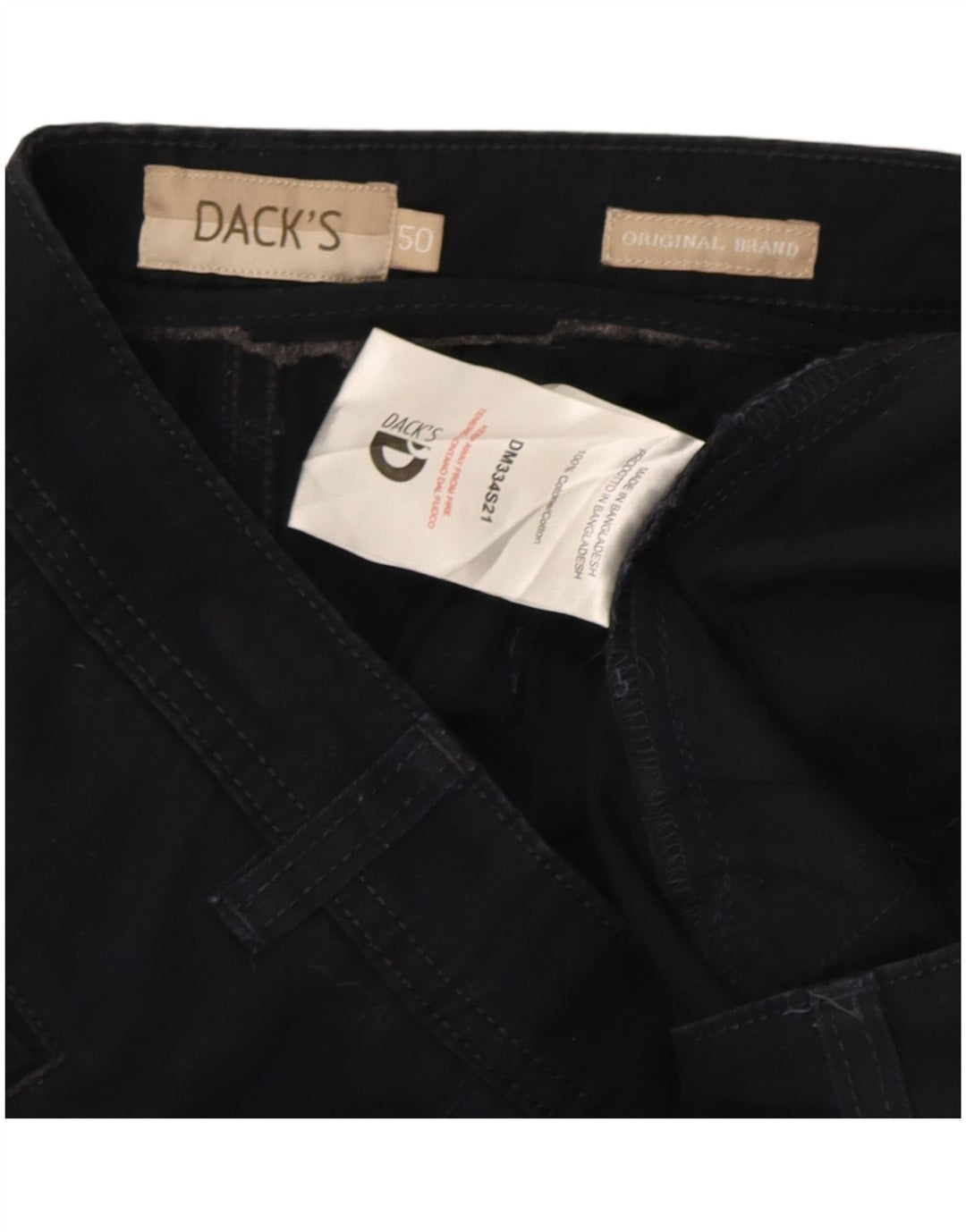 Dack's Mens Bermuda Shorts IT 50 Large W34 Navy Blue Cotton