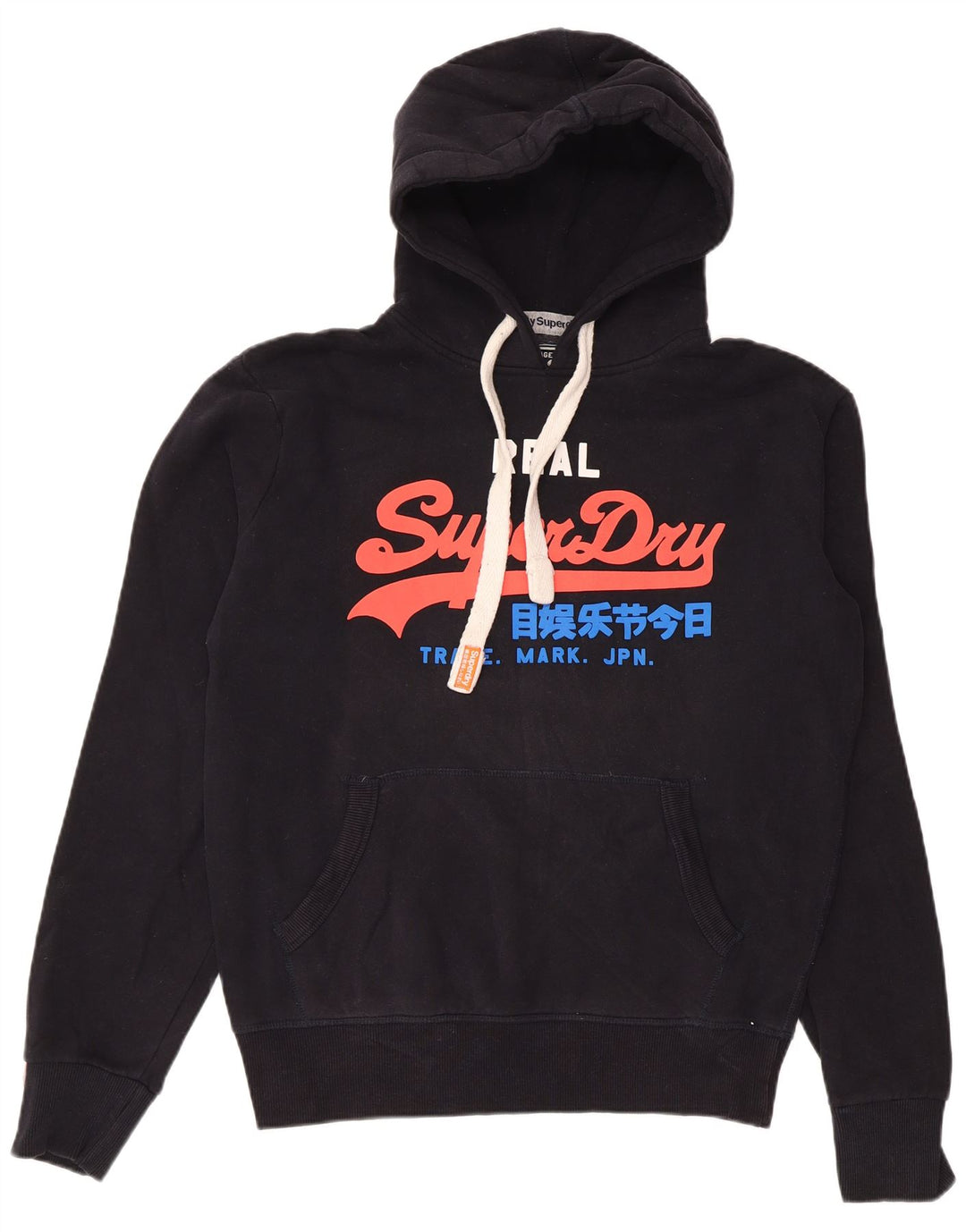 SUPERDRY Mens Graphic Hoodie Jumper Medium Black Cotton