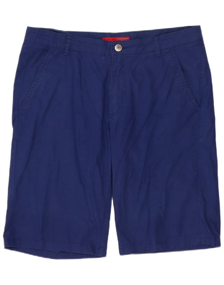 ZARA Mens Chino Shorts EU 42 Large W32 Blue Cotton