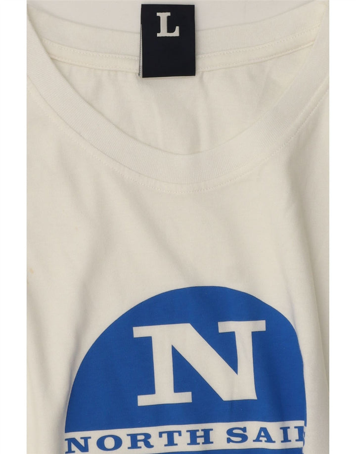 North Sails Mens Graphic T-Shirt Top Large White