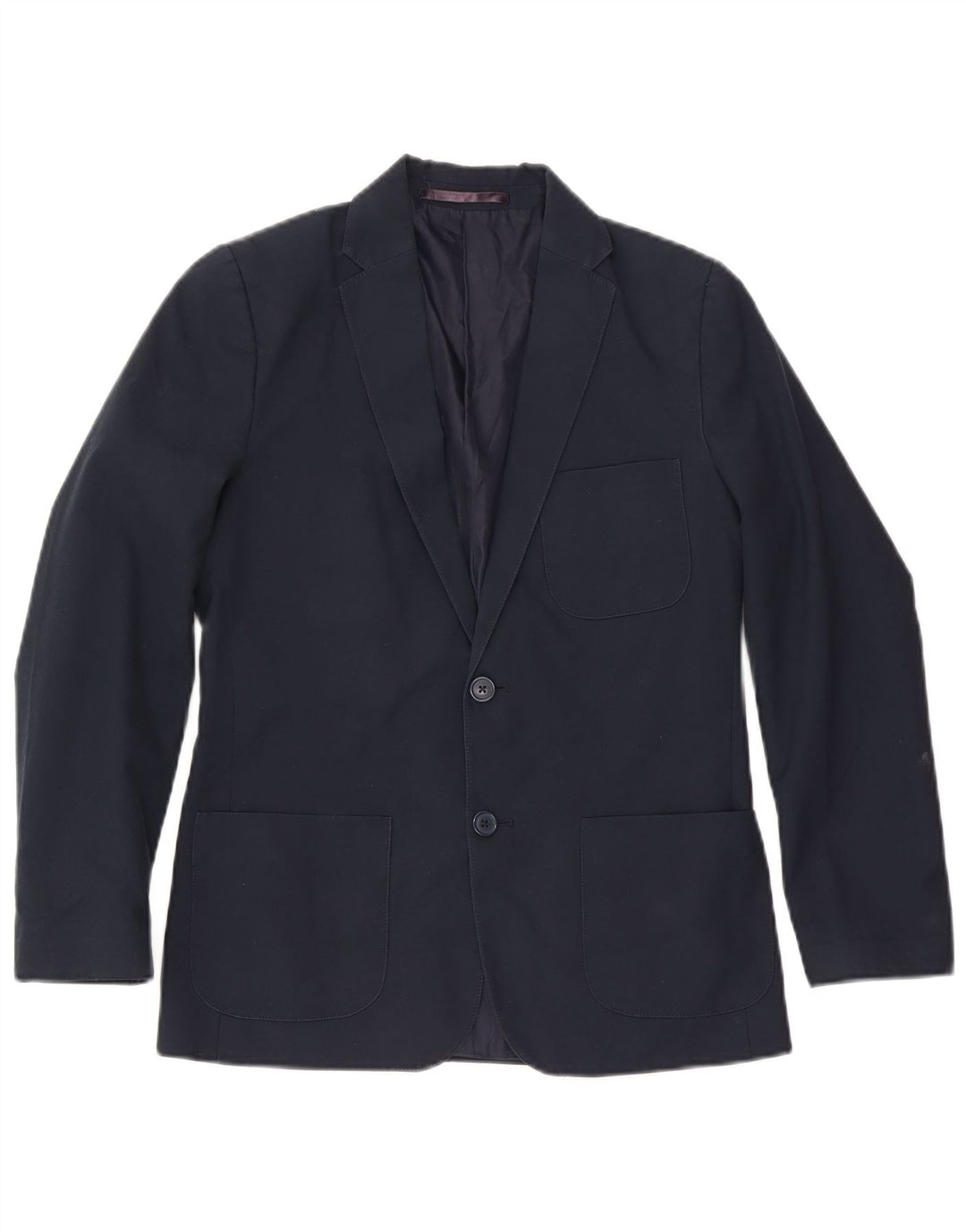 Marks & Spencer Boys 2 Button Blazer Jacket 13-14 Years Navy Blue Polyester