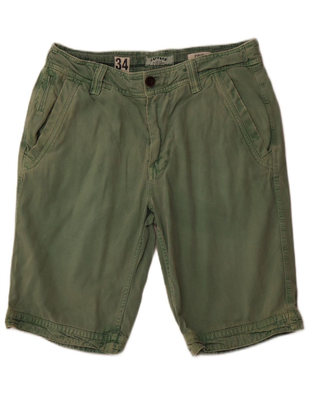 FAT FACE Mens Chino Shorts W34 Large Green Cotton