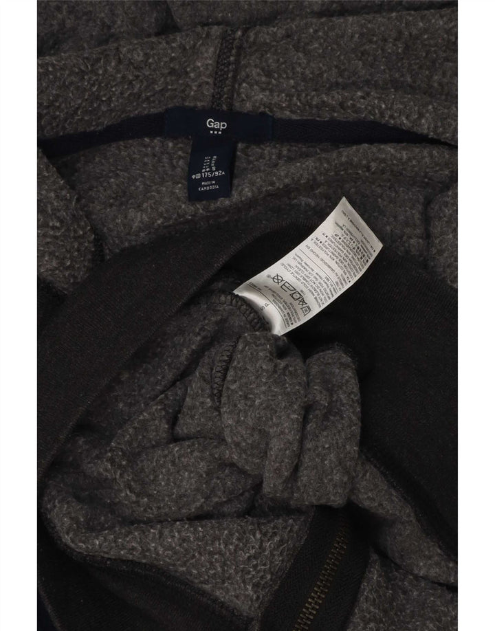 Gap Mens Graphic Zip Hoodie Sweater Small Grey Cotton