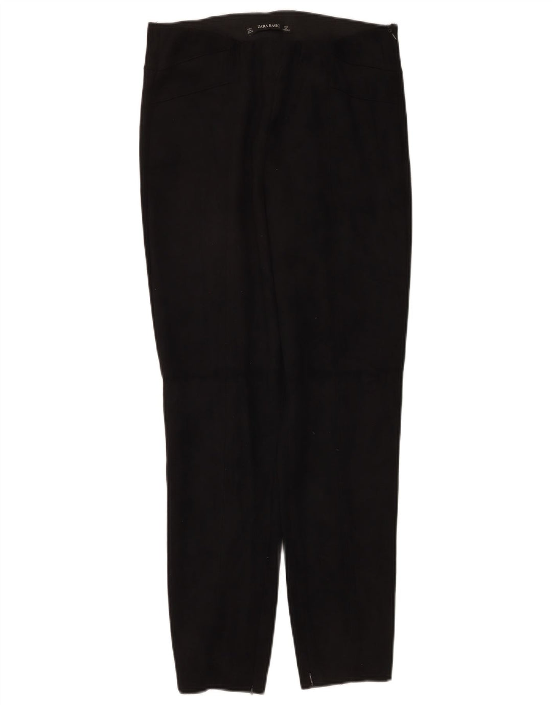 Zara Womens Slim Casual Trousers Large W30 L27 Black Polyester