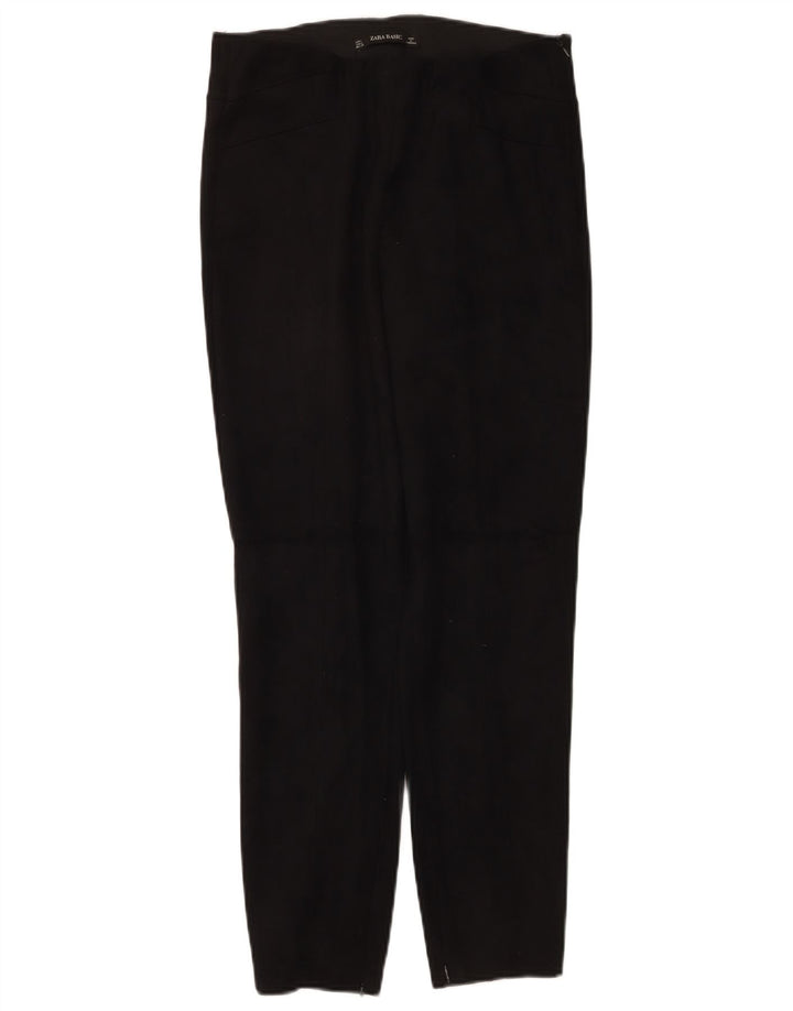 Zara Womens Slim Casual Trousers Large W30 L27 Black Polyester