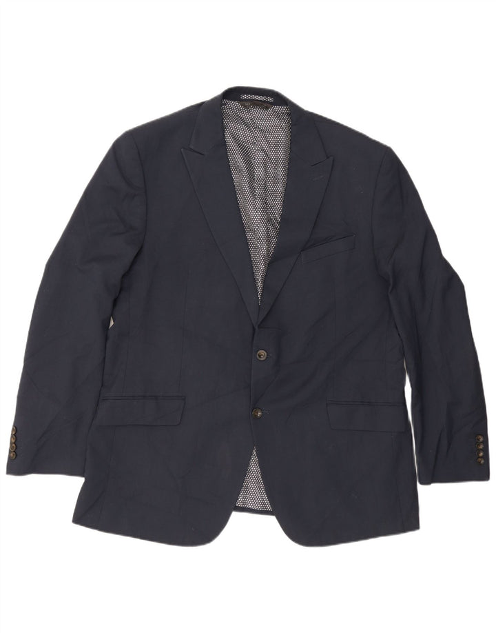 Marks & Spencer Mens 2 Button Blazer Jacket UK 46 XL Navy Blue