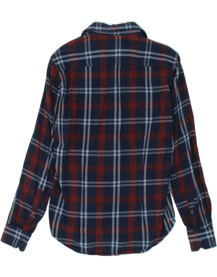 DACK'S Mens Slim Fit Shirt Small Navy Blue Check Vintage Dack's and Second-Hand Dack's from Messina Hembry 