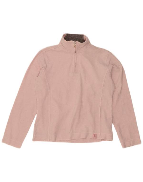 Champion Womens Zip Neck Fleece Jumper UK 16 Large Pink Polyester