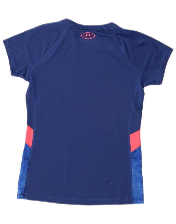 UNDER ARMOUR Girls Fitted T-Shirt Top 11-12 Years Large  Blue
