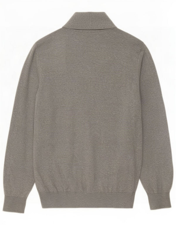 Marks & Spencer Mens Blue Harbour Cardigan Sweater Large Grey Cotton