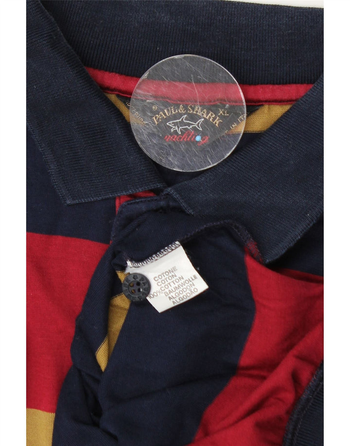 Paul & Shark Mens Polo Shirt XL Multicoloured Striped Cotton