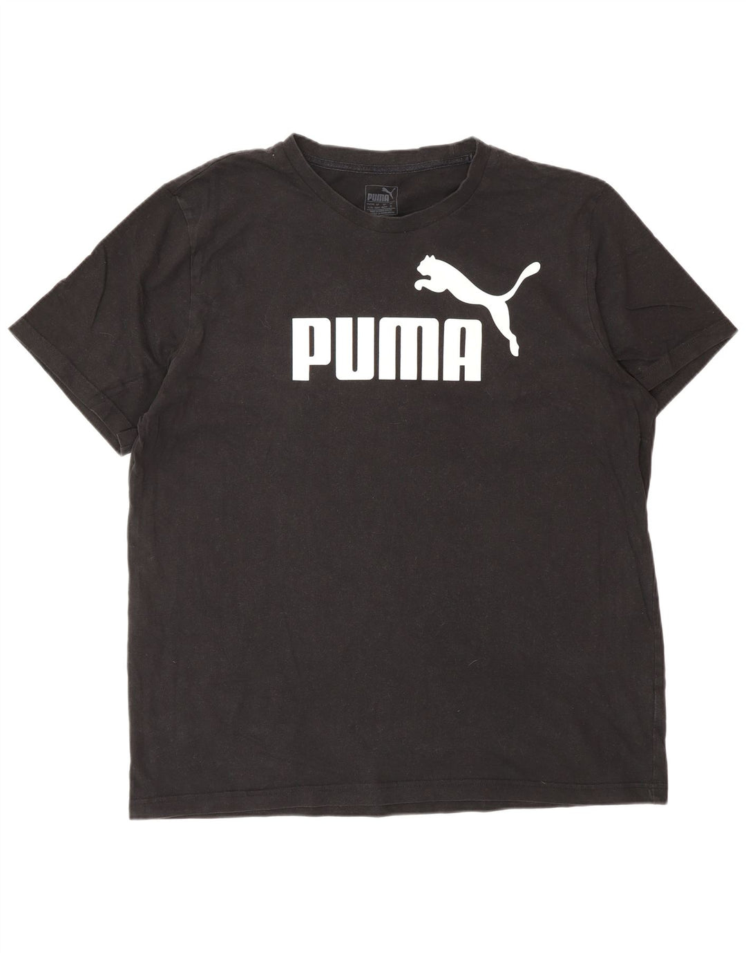 PUMA Mens Graphic T-Shirt Top XL Black Cotton