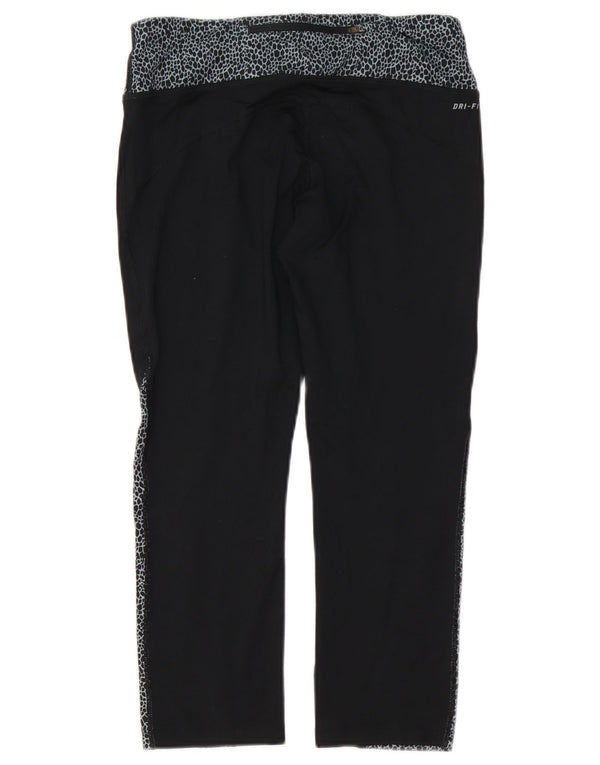 Nike Womens Dri Fit Graphic Capri Leggings UK 14 Medium Black Animal Print