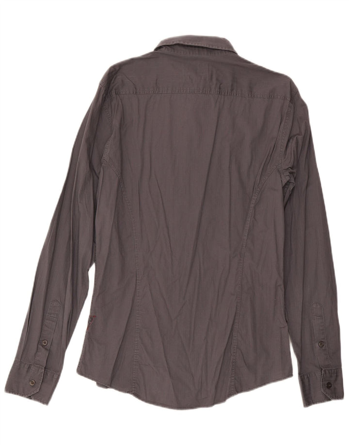 Guess Mens Shirt Large Grey Cotton