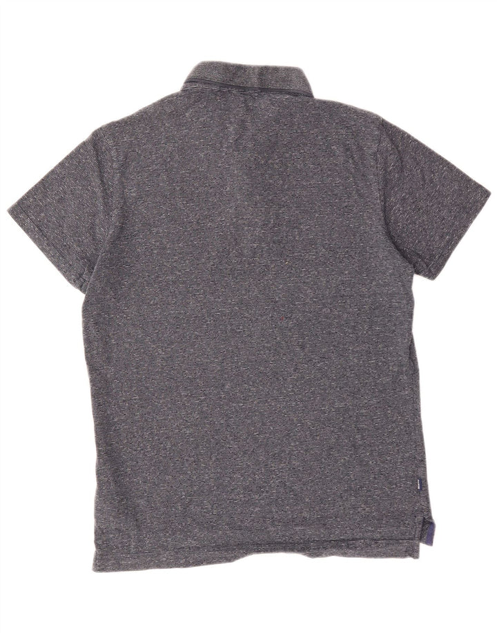 SUPERDRY Mens Polo Shirt Large Grey Flecked Cotton