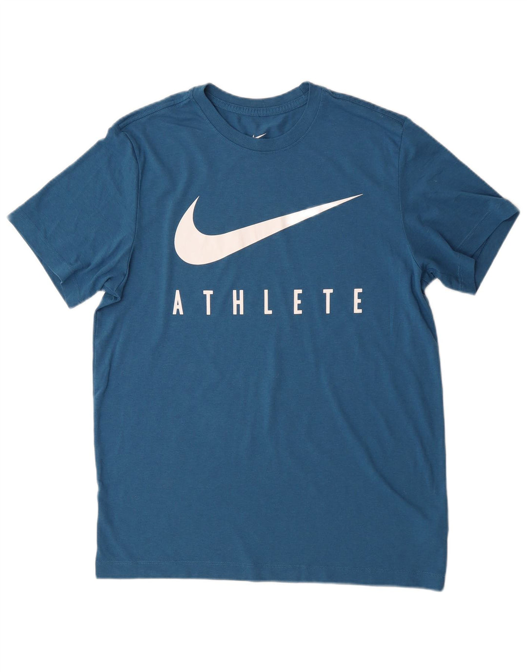 NIKE Mens Dri Fit Graphic T-Shirt Top Medium Blue Polyester