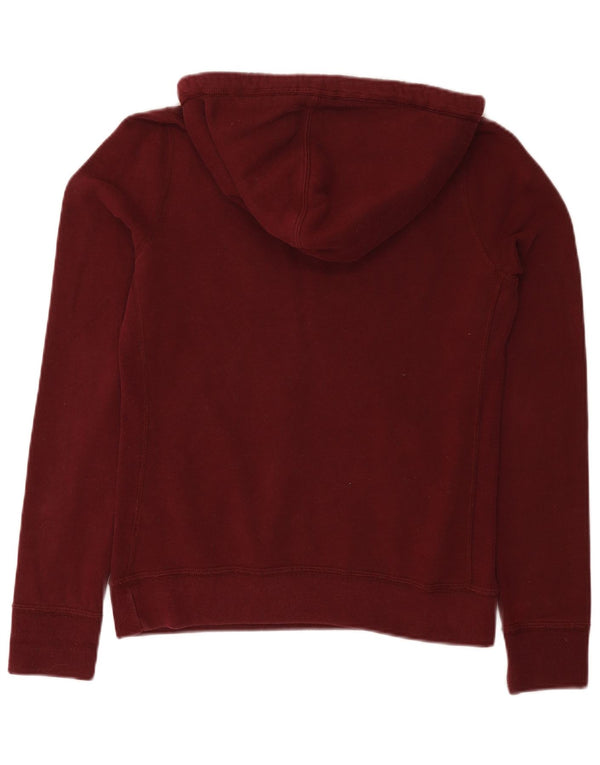 Abercrombie & Fitch Womens Hoodie Jumper UK 14 Large Burgundy Cotton