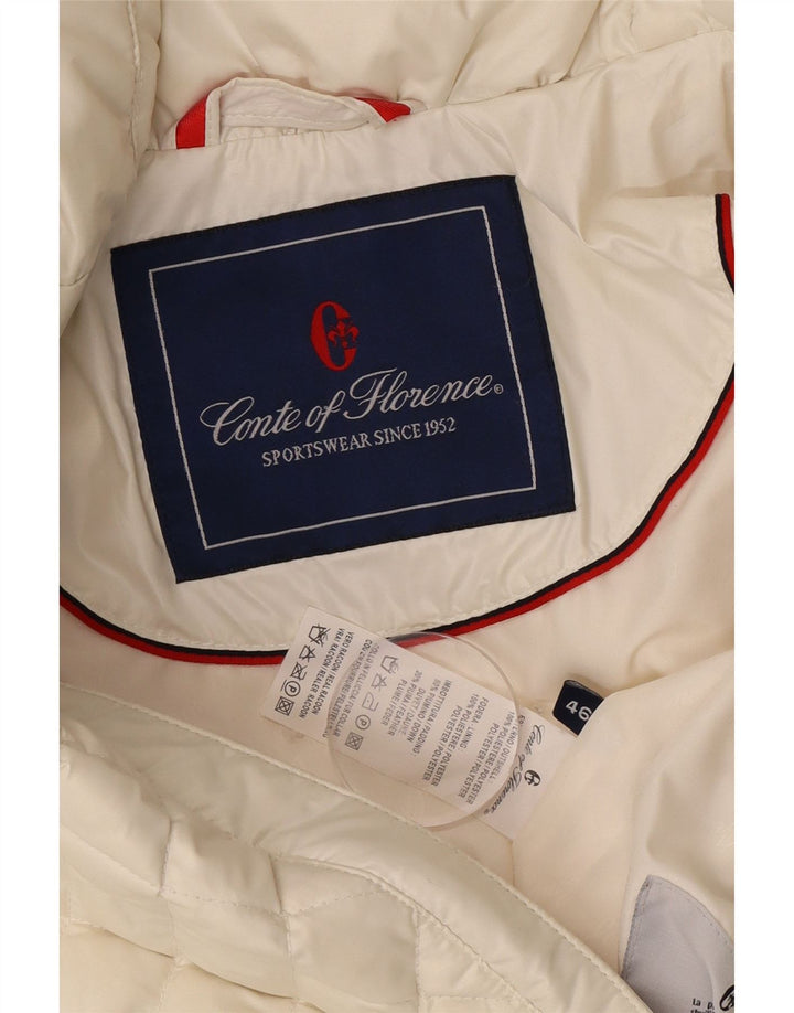 Conte of Florence Womens Quilted Padded Jacket IT 46 Large White Polyester