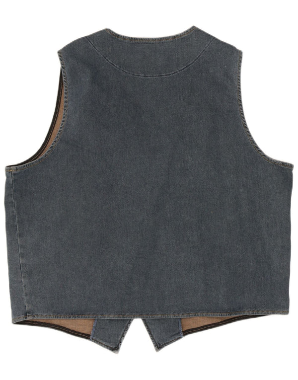 JP 1880 Mens Denim Waistcoat 4XL Blue Cotton