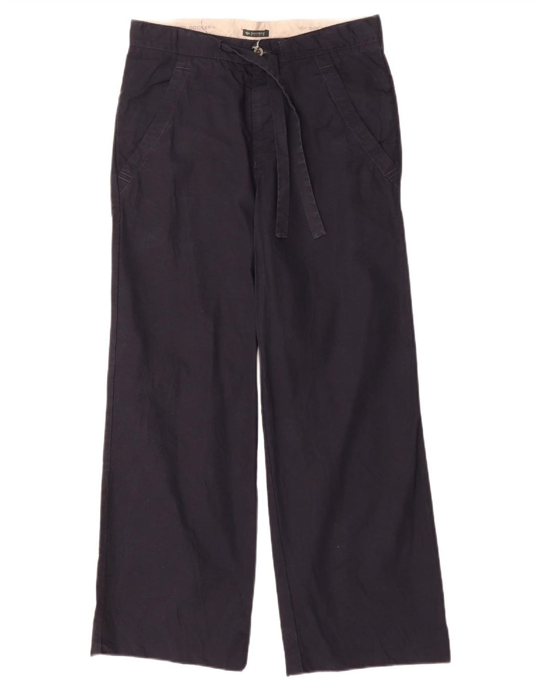 DOCKERS Mens Khakis Wide Leg Chino Trousers Small W29 L28 Navy Blue