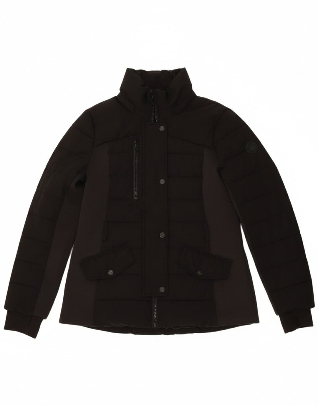 MICHAEL KORS Womens Padded Jacket UK 14 Medium Black Colourblock Polyester