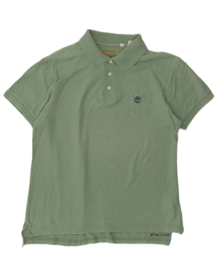 Timberland Mens Polo Shirt Medium Green Cotton