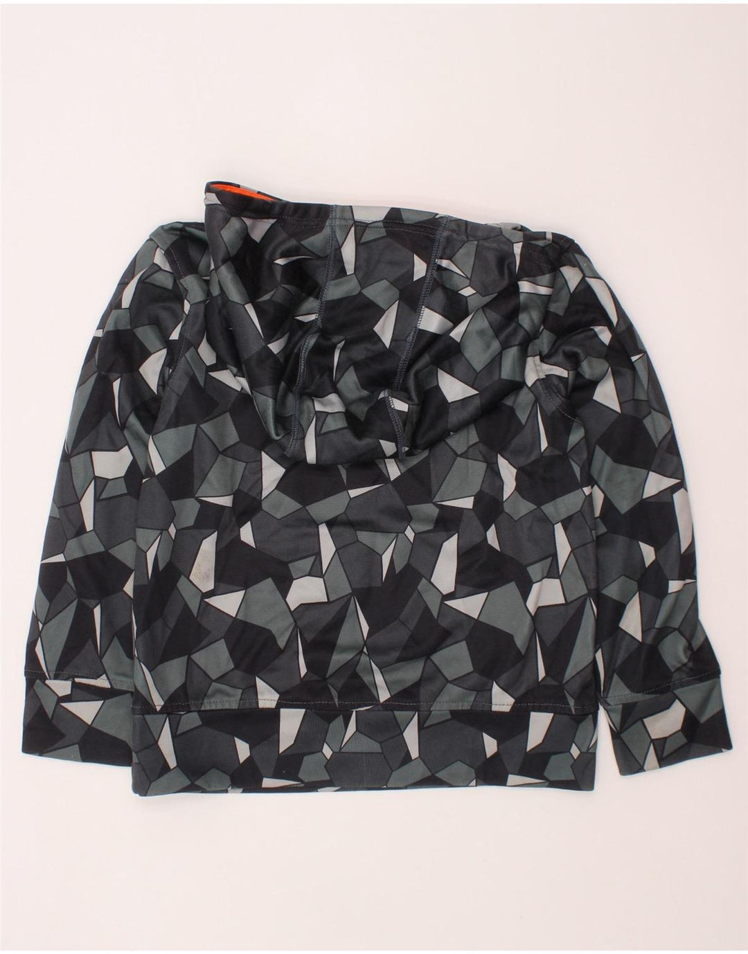 PUMA Boys Hoodie Jumper 7-8 Years Small Grey Geometric Polyester