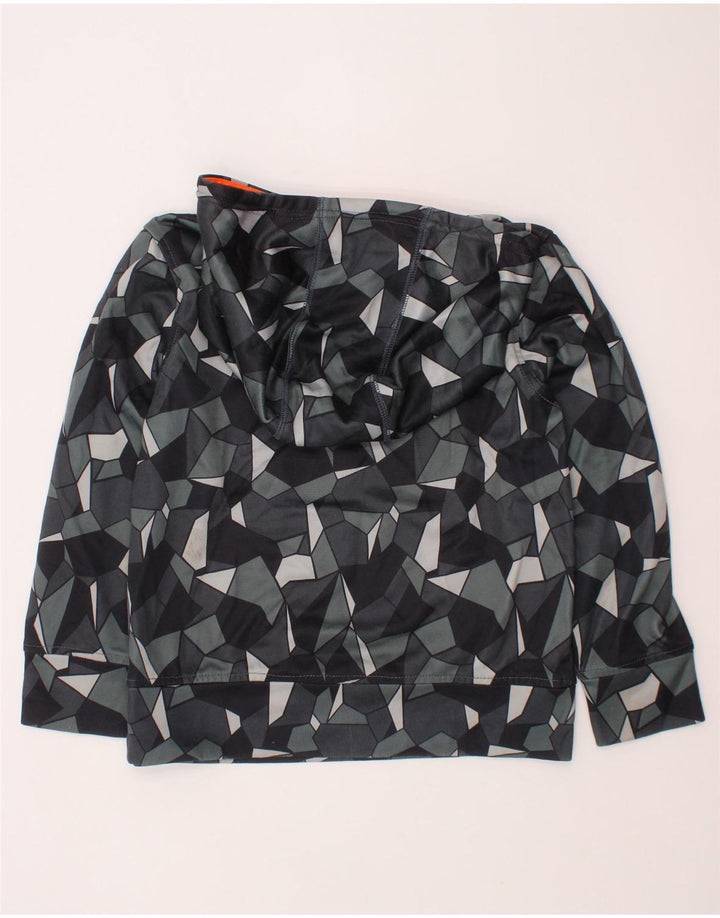 PUMA Boys Hoodie Jumper 7-8 Years Small Grey Geometric Polyester