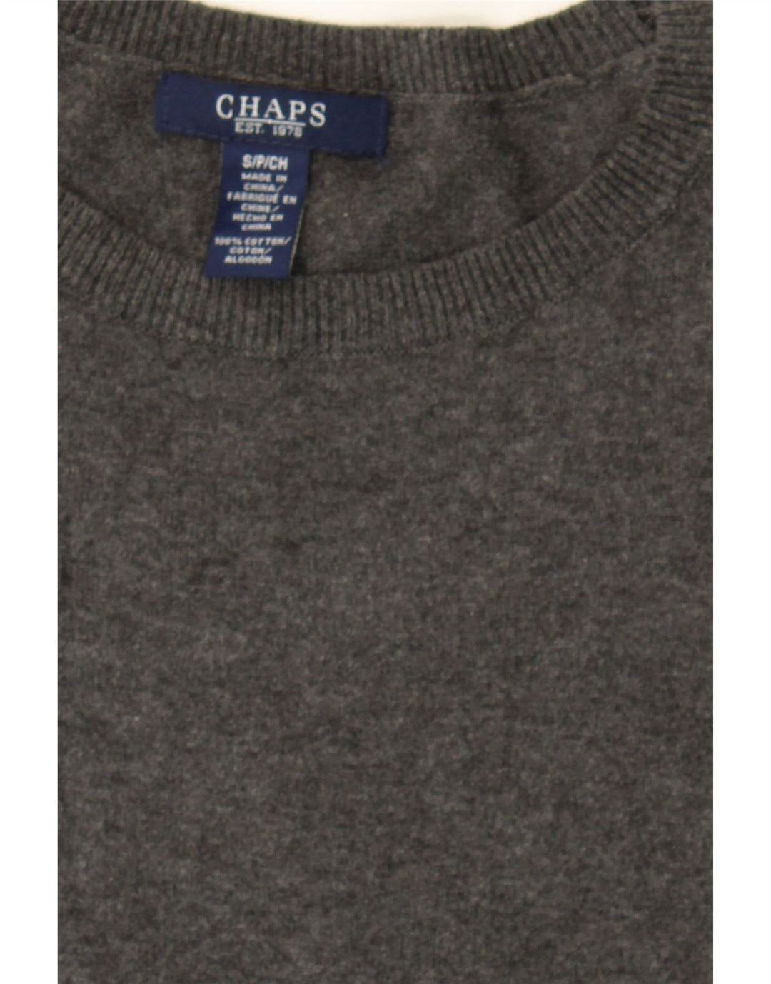 CHAPS Womens Oversized Crew Neck Jumper Sweater UK 10 Small Grey Cotton Vintage Chaps and Second-Hand Chaps from Messina Hembry 