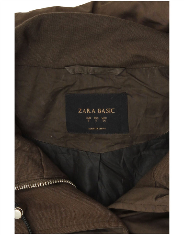 Zara Womens Hooded Oversized Parka Jacket UK 10 Small Khaki