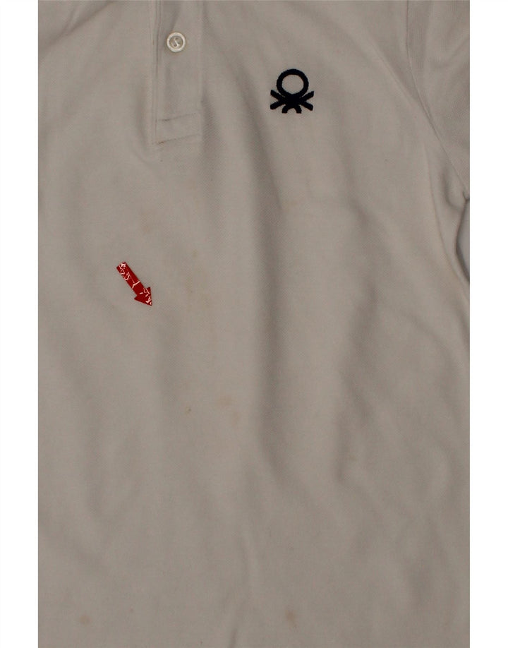 BENETTON Boys Polo Shirt 9-10 Years White Vintage Benetton and Second-Hand Benetton from Messina Hembry 