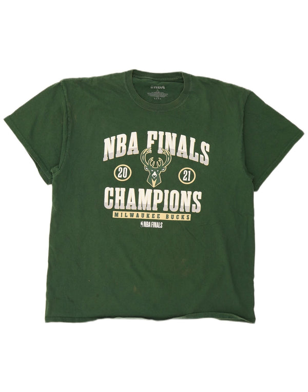 NBA Mens Graphic T-Shirt Top XL Green Cotton