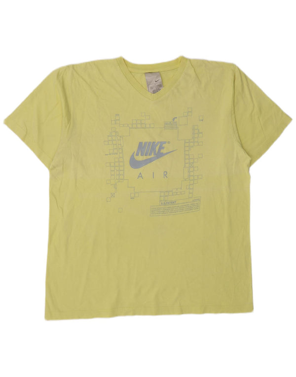 Nike Mens Graphic T-Shirt Top UK 42/44 Large Yellow Cotton