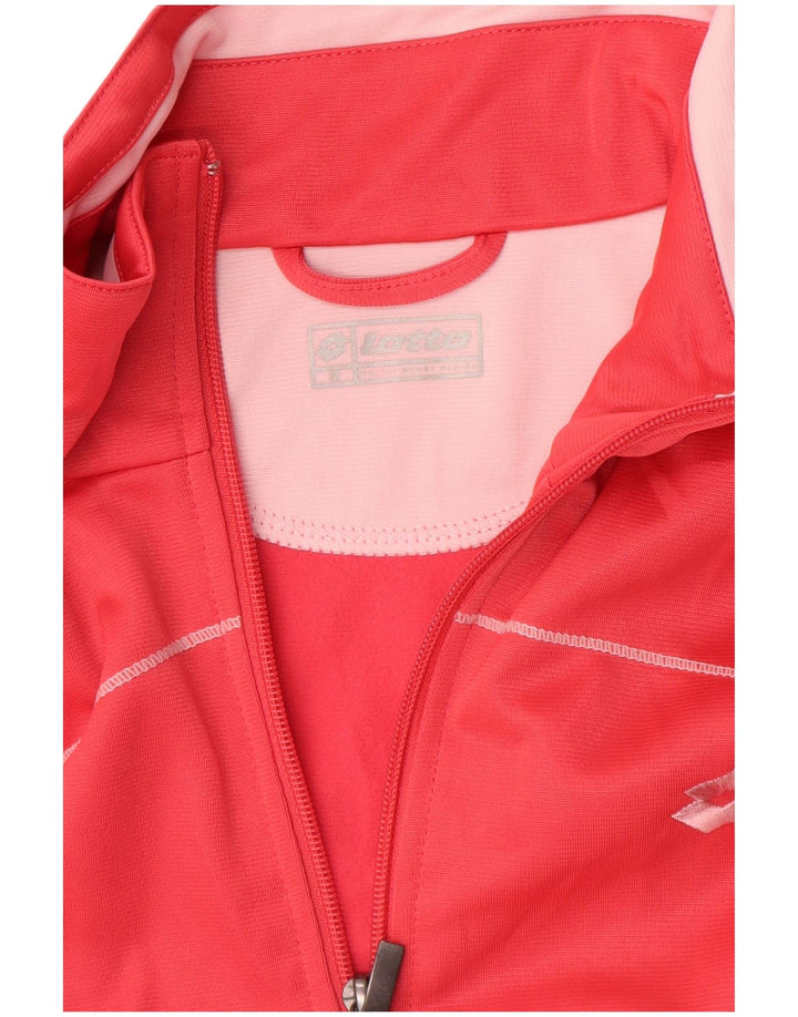 LOTTO Womens Tracksuit Top Jacket UK 14 Medium Red