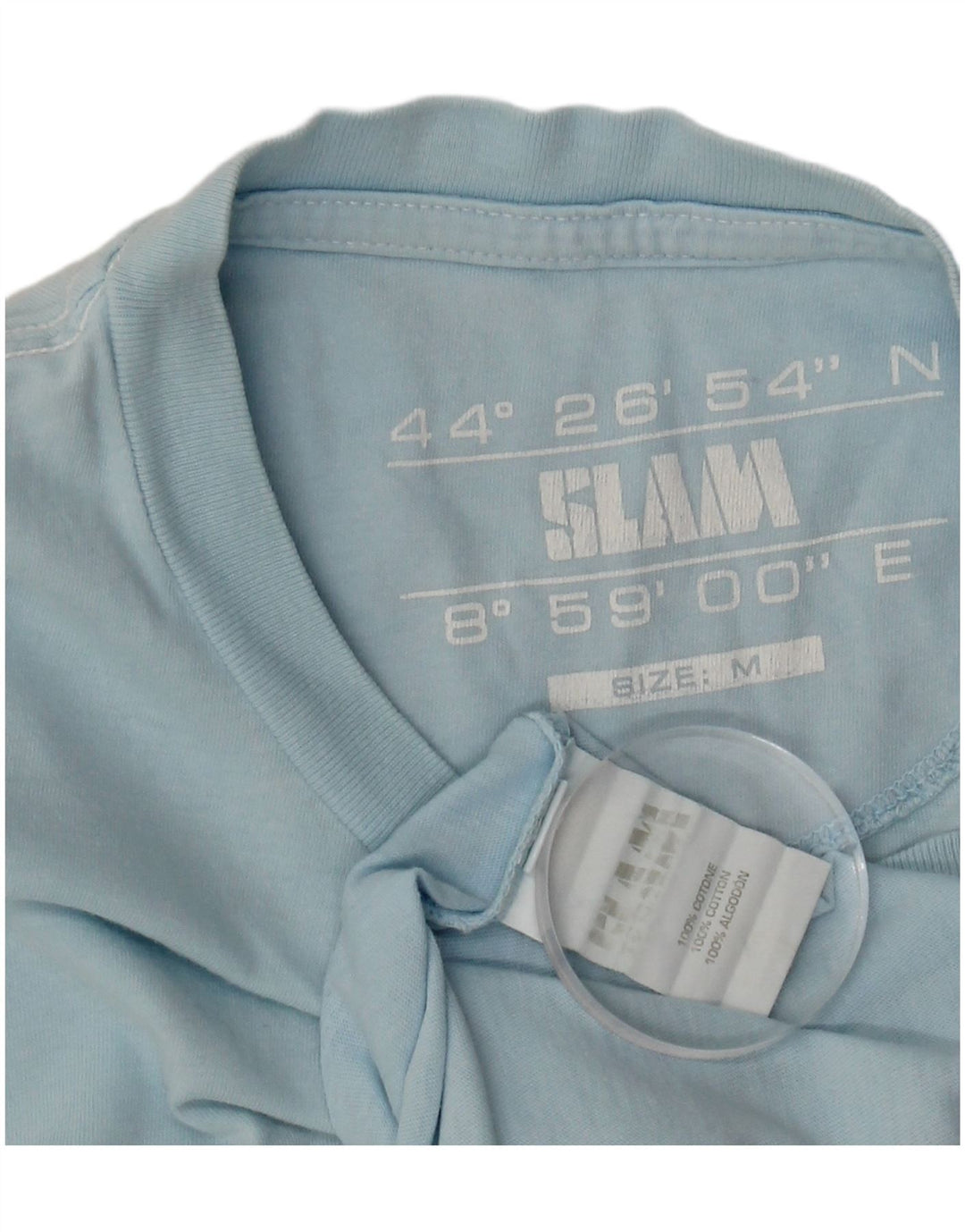 SLAM Mens Graphic T-Shirt Top Medium Blue Cotton
