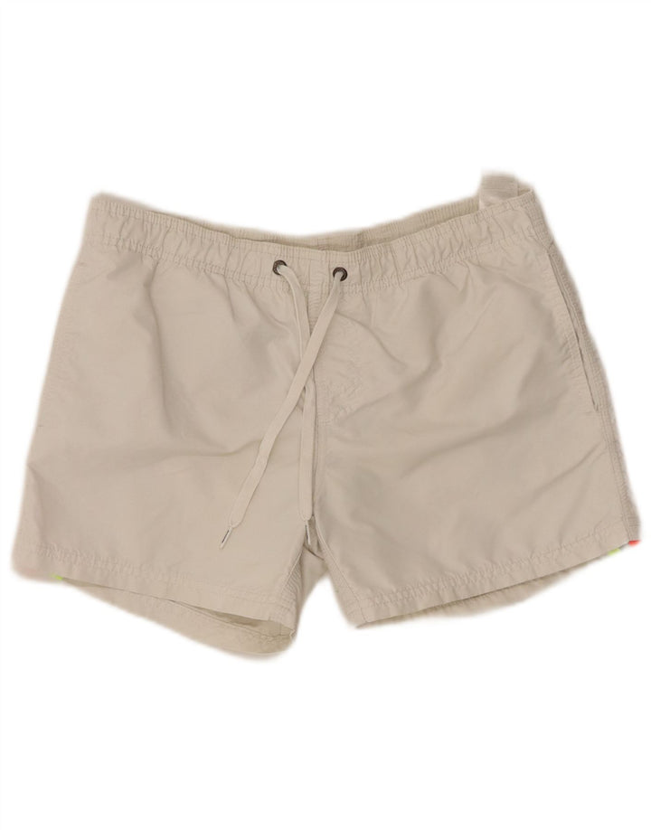 SUNDEK Boys Graphic Swimming Shorts 13-14 Years White Colourblock