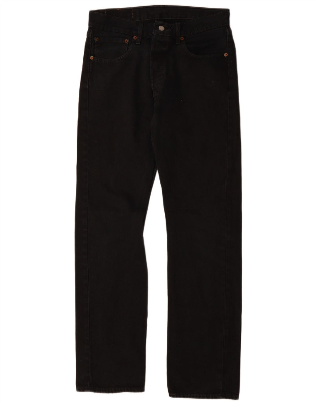 LEVI'S Mens 501 Straight Jeans W31 L32  Black Cotton