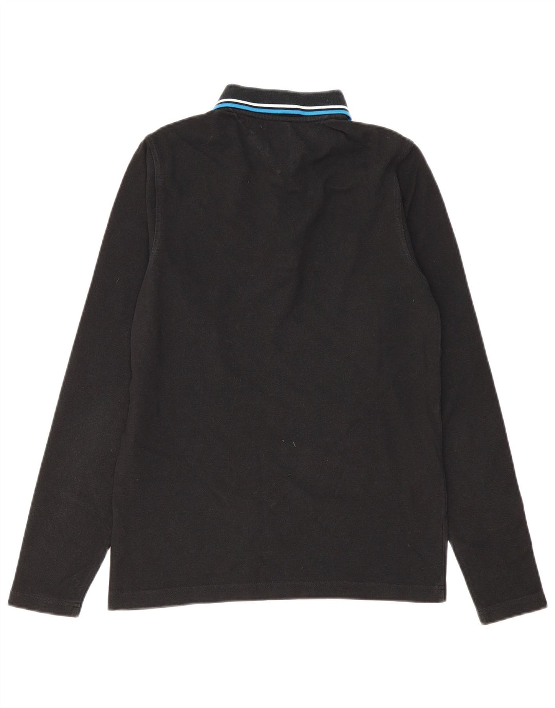 TOMMY HILFIGER Mens Long Sleeve Polo Shirt Medium Black Cotton