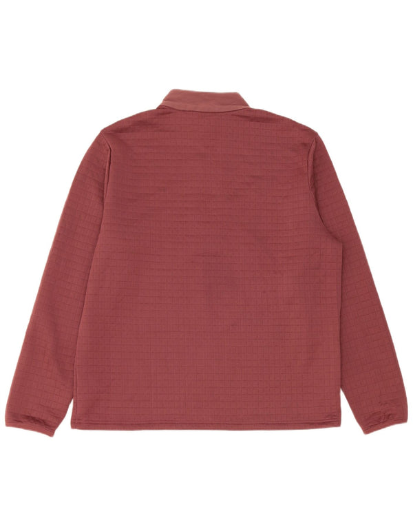 Adidas Mens Zip Neck Pullover Tracksuit Top Large Burgundy Polyester