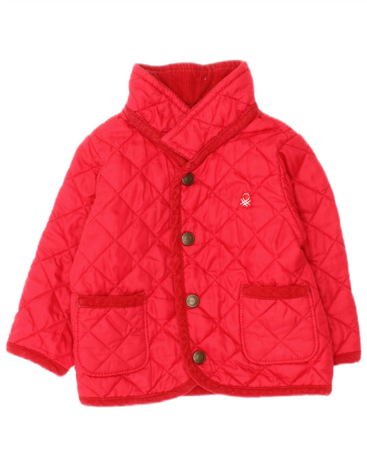 Benetton Baby Boys Quilted Jacket 6-9 Months Red Polyamide