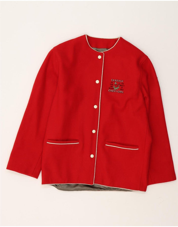 Vintage Womens 5 Button Blazer Jacket UK 14 Medium Red