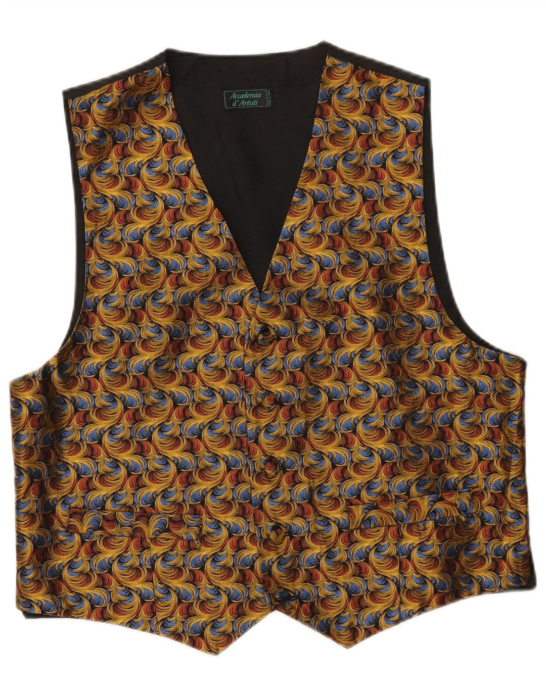 Vintage Mens Waistcoat Medium Multicoloured Paisley Silk