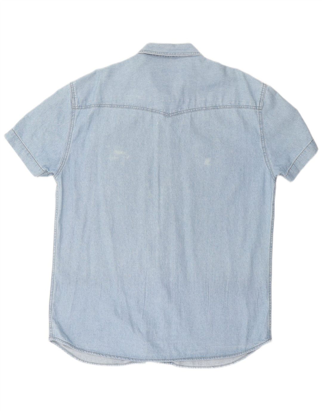 ARIZONA Mens Short Sleeve Denim Shirt Large Blue