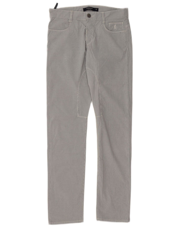 SIVIGLIA Mens Slim Casual Trousers W31 L34 Blue Pinstripe Cotton
