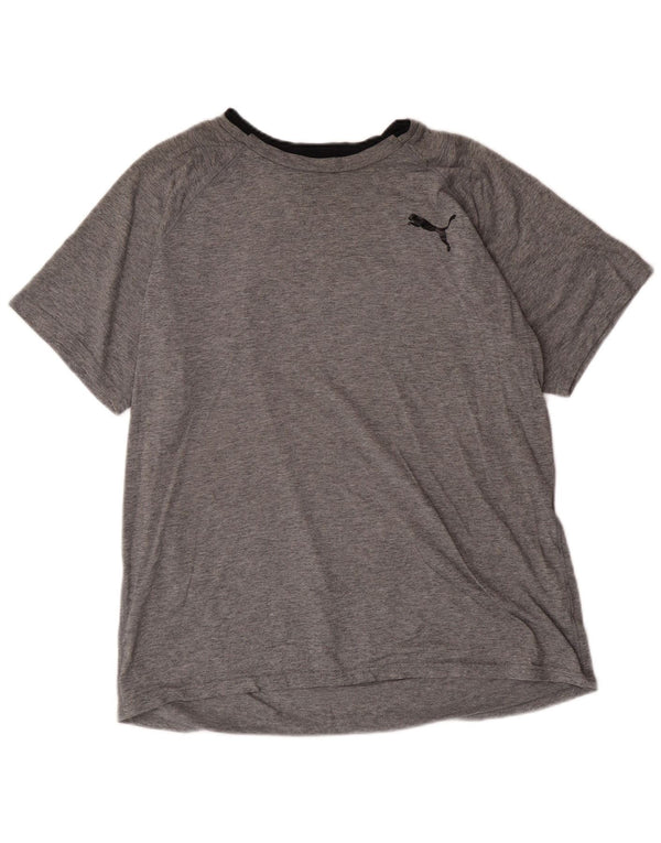 Puma Mens T-Shirt Large Grey Polyester
