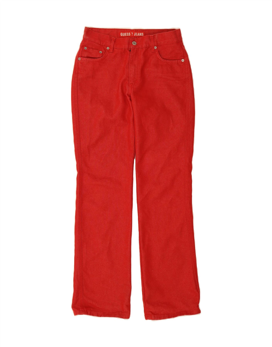 GUESS Womens Straight Jeans W31 L32 Red Cotton Vintage Guess and Second-Hand Guess from Messina Hembry 